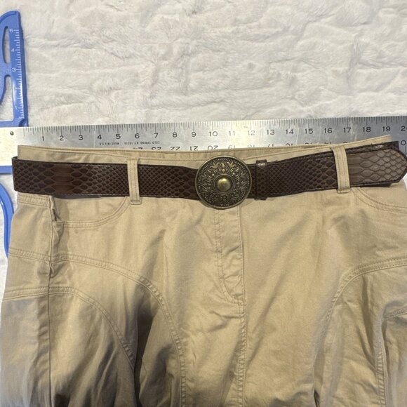 VTG Faded Glory Women’s Denim Midi Skirt 18 Blue Fit Flare Boho Western Cottage - Picture 12 of 13